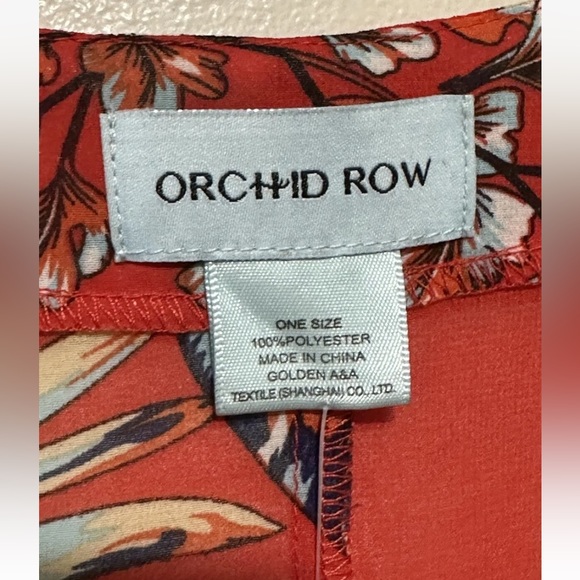NEW Orchid Row Kimono Duster Floral Tropical Hawaiian Boho Red Sheer One Size - Picture 5 of 8